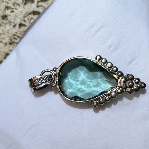 Quartz Aquamarine pendant .925 Sterling - Picture 4 of 4